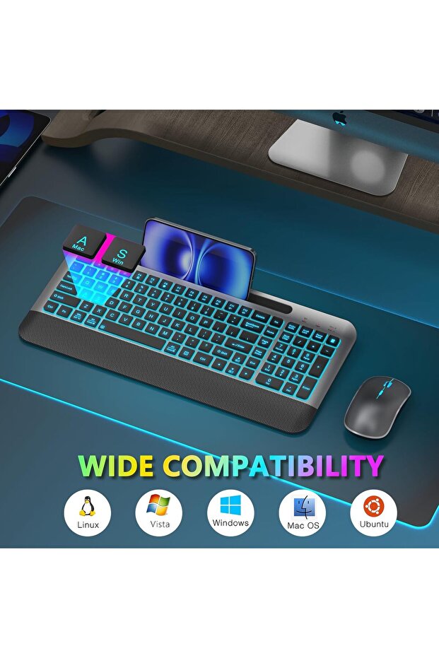JOYACCESS Wireless Keyboard and Mouse Combo Backlit - 7