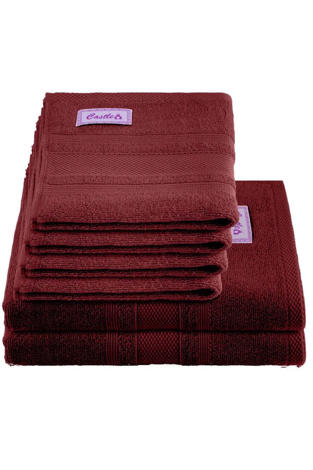 4 Hand Towel 50 x 90 Cm,2 Bath Towel 70 x 140 Cm 550 Gsm 100% Cotton Set of 06 Pcs