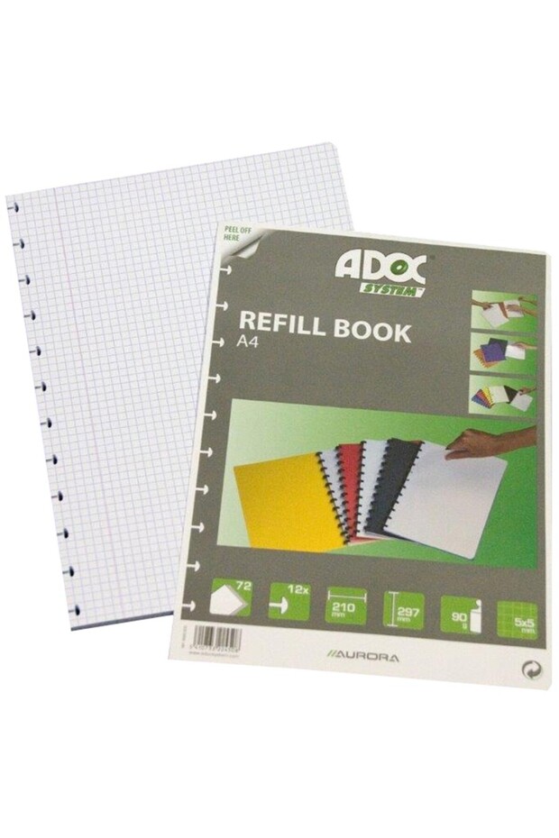 A4 notebook refill, 72 sheets - 90g/m2, Adoc - mathematics