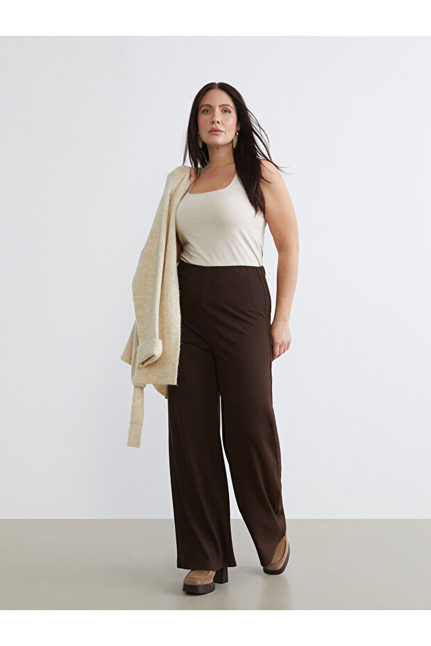 Ozmarka New Season Plus Size Elastic Waist Women's Trousers