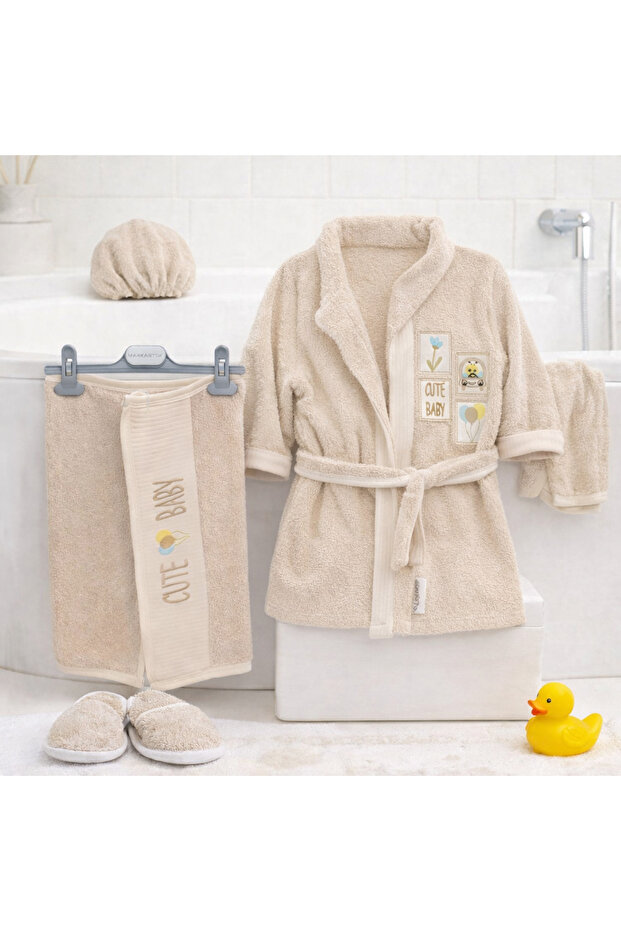 Bambu 0-24 Ay Bebek Bornoz Seti - 5