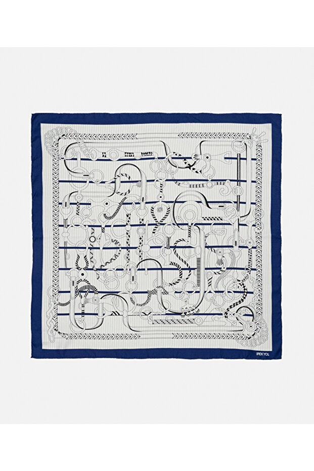 Görsel baskılı ipek eşarp - 1