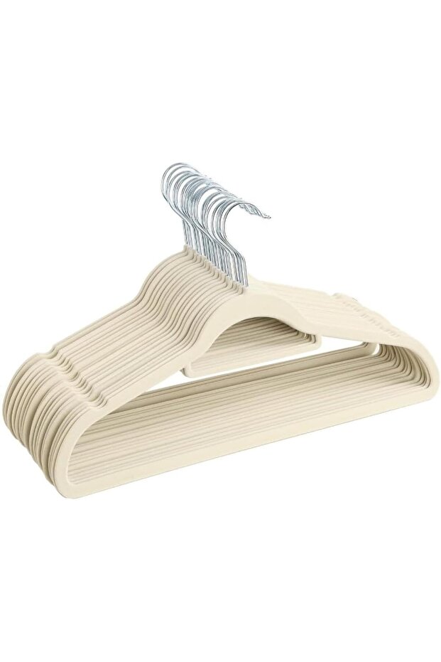 Red Dot Gift®10-Pack Beige Non-Slip Velvet Hangers 42cm With 360 Degree Rotatable Hook -