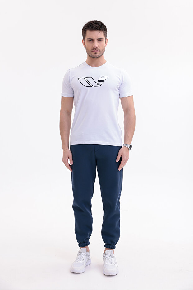 30/1 Single Jersey Fabric Crew Neck Logo Printed Short Sleeve Men's T-Shirt