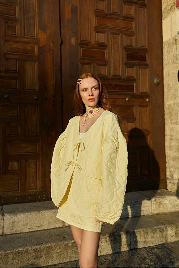 Primrose Blush Heart Puff Ceket - 1