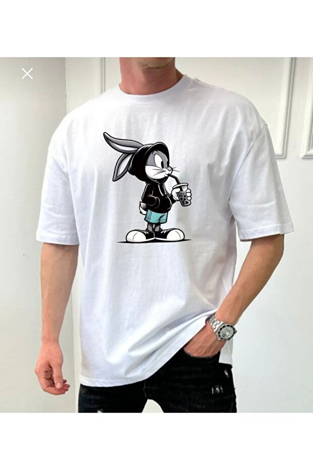 Men's Hat Bugs Bunny White T-Shirt