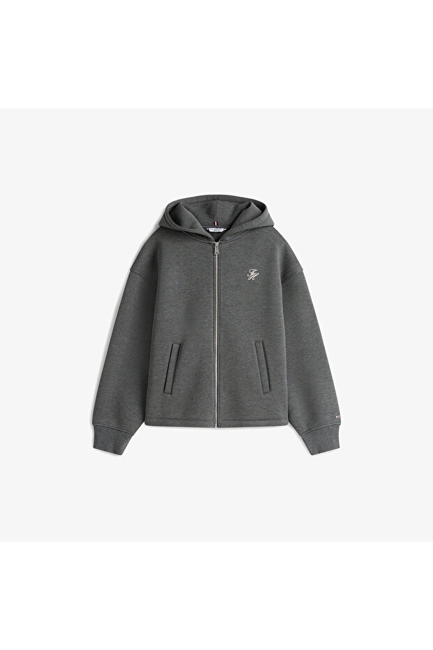 Script İnterlock Kadın Gri Sweatshirt - 4