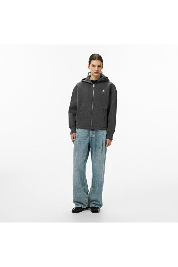 Script İnterlock Kadın Gri Sweatshirt - 5