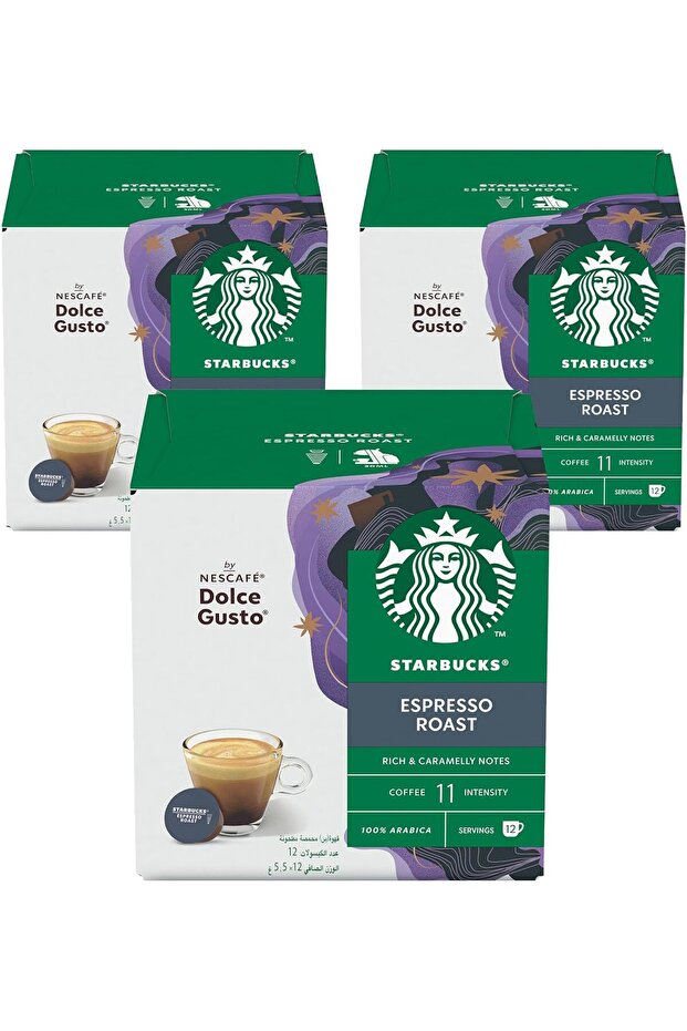 Dolce Gusto Dark Espresso Roast - 3*12 Capsules, Box, 36 Count