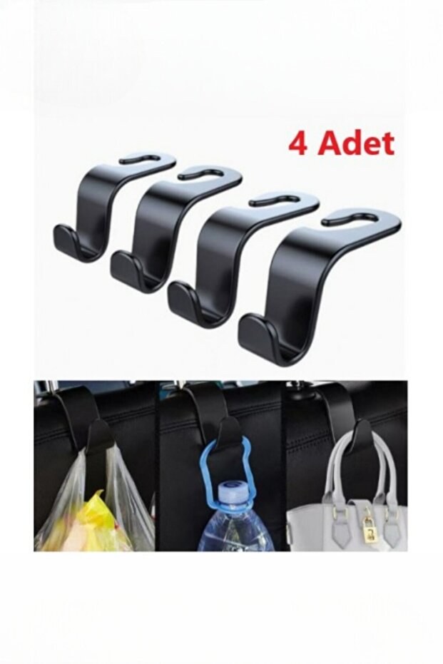 4 Pieces Practical Car Seat Back Hanger Multi-Purpose Clothes Bag Purse Hanger