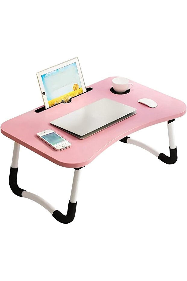 Portable Folding bed Table, Laptop Desk With ipad and Cup Holder