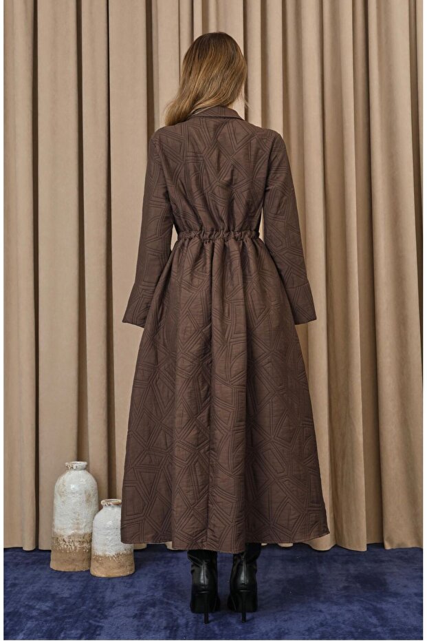 Kadın Belden Bağlamalı Elbise - 4