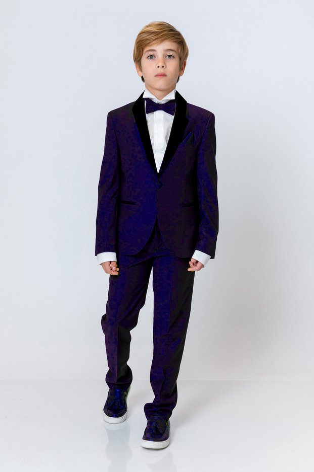 Boy's Stylish Black Collar Detailed Suit - New Season