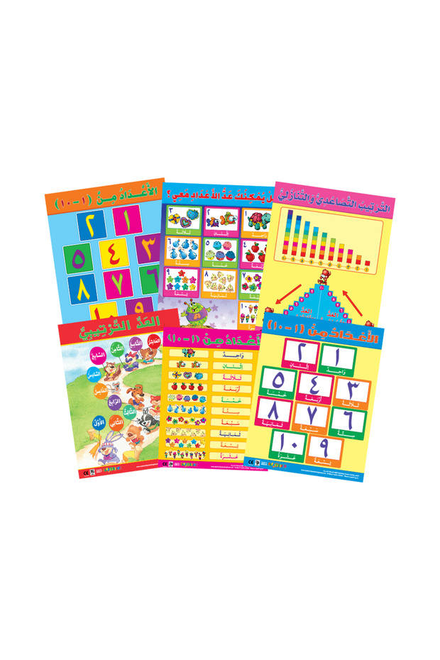 Numbers (6 Wall Charts) - Educational Wall Chart Pack in Arabic