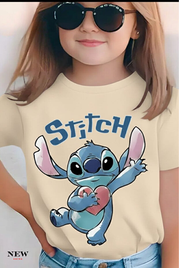 Stitch Printed Unisex Children's T-Shirt