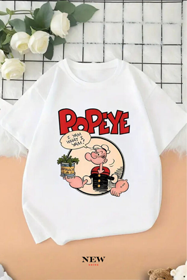 Popeye Printed Unisex Children's T-Shirt