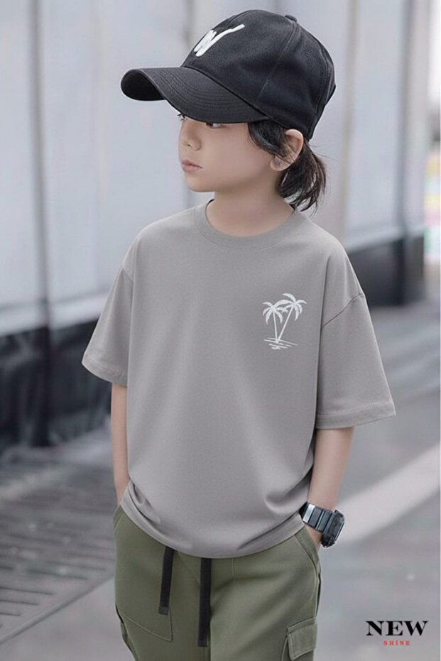 Palm Tree Printed Unisex Children's T-Shirt