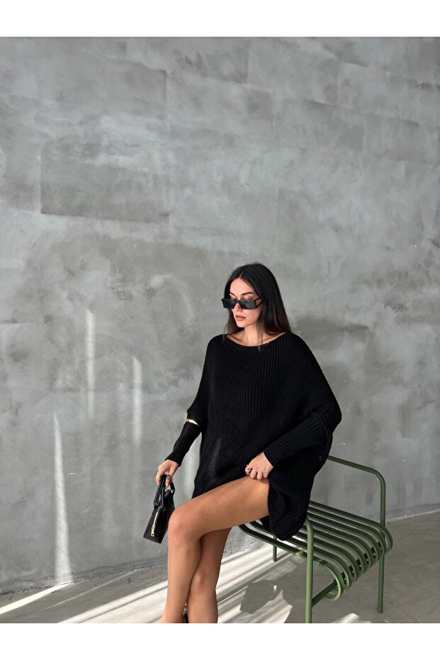 BABE SWEATER, black, with Patterned - 8