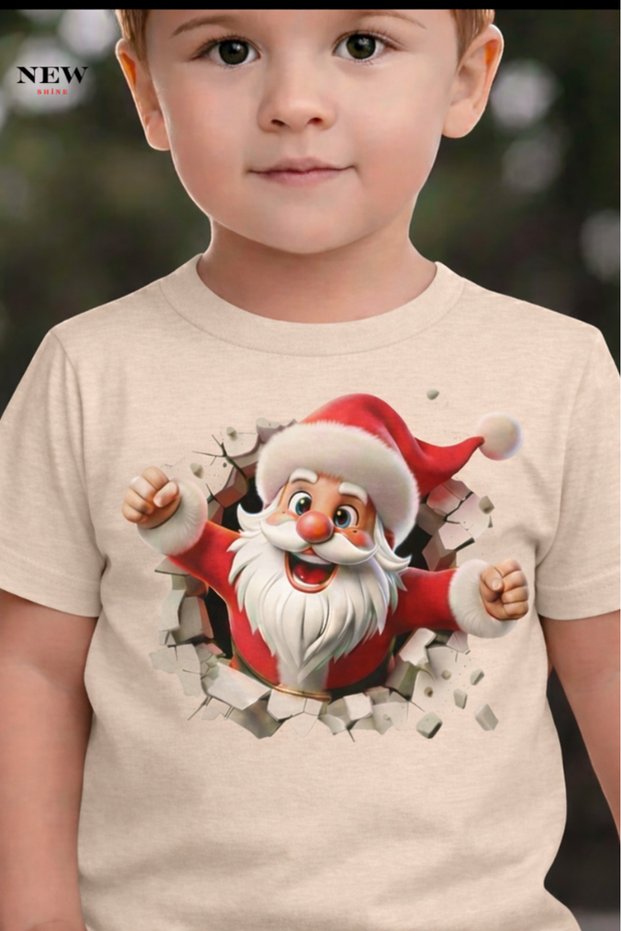 Unisex Children's T-Shirt with Santa Claus Print