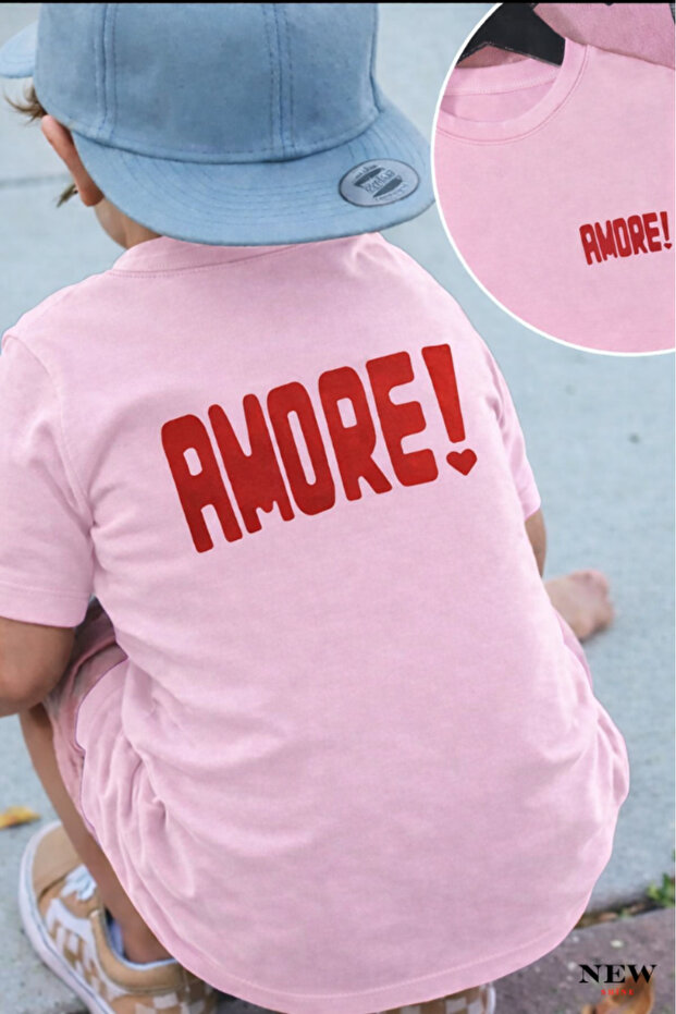 Amore Printed Unisex Children's T-Shirt