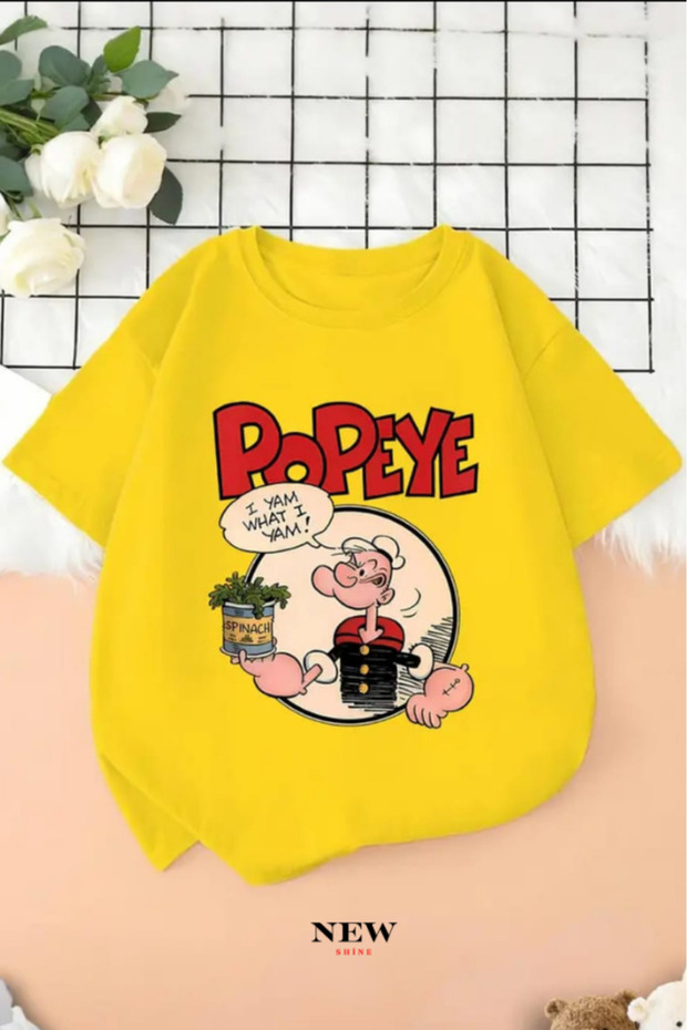 Popeye Printed Unisex Children's T-Shirt