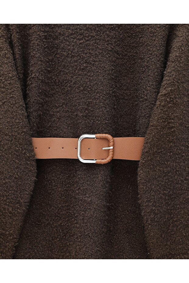 Kemerli Kalın Buklet Kazak - 5