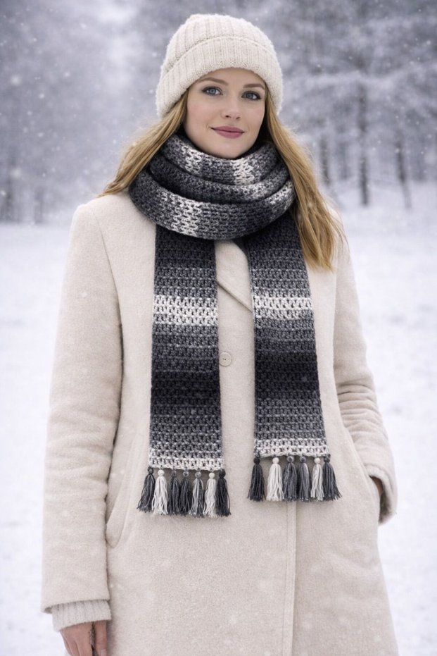 Handmade Knitted Scarf | Winter Warm Clothing | Stylish and Timeless Design