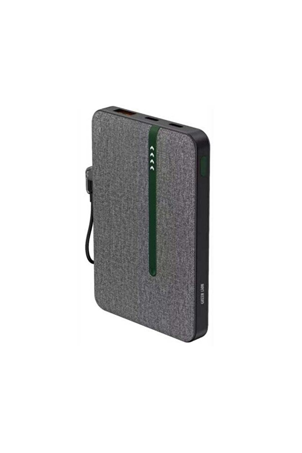 KYOTO 10000mAh Power Bank with USB-C to USB-C Cable Strap, LED Indicator, 20W PD Fast Cha