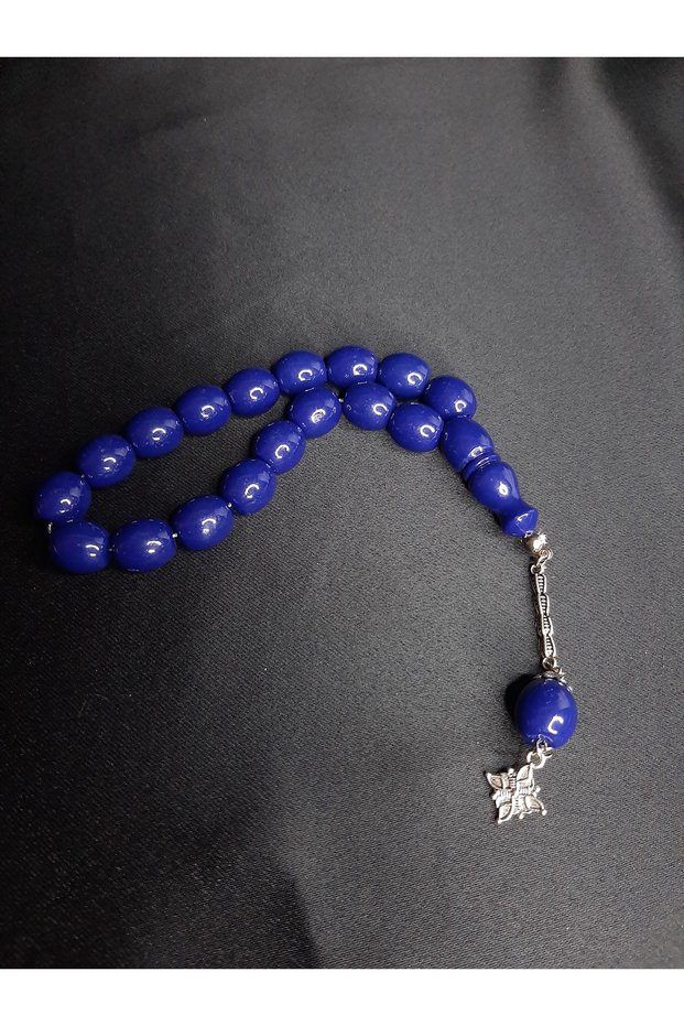 Amber Powder Navy Blue Quality Shakshak Prayer Beads
