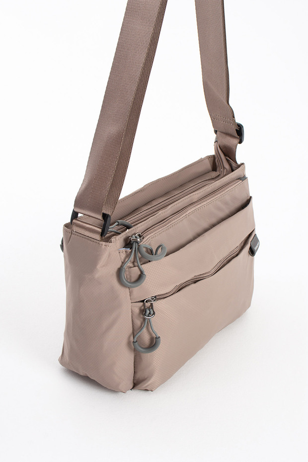 Women's 6-Compartment Medium Size Waterproof Parachute Fabric Crossbody Shoulder Bag (29X18 cm)
