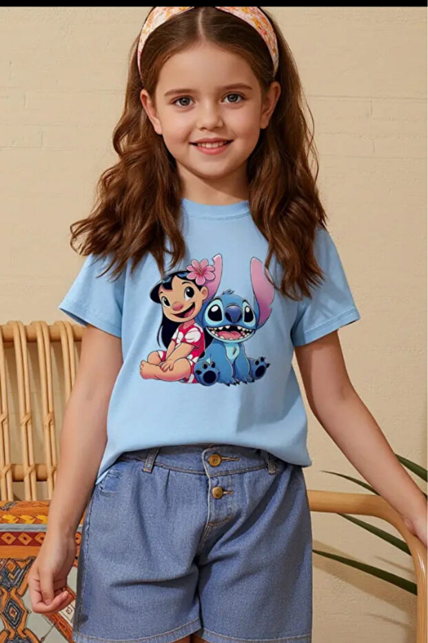 Stitch Printed Unisex Children's T-Shirt