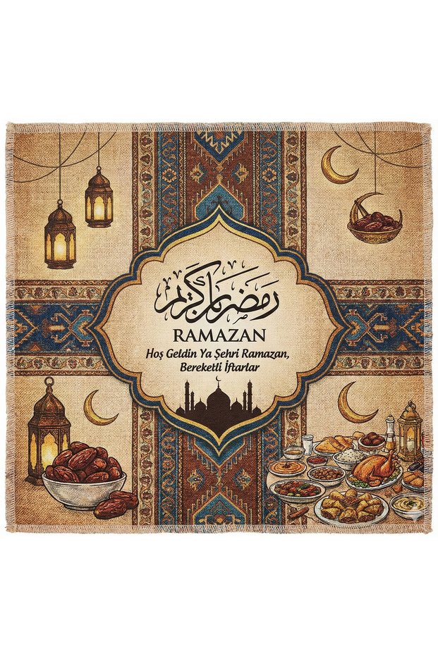 Ramadan Themed American Service Set of 10 - Stylish Iftar Table Presentation Cover 33X35 cm Art Paper