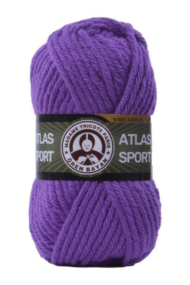 Atlas Sport Violet Hand Knitting Yarn (3 Pieces) - Color: 059