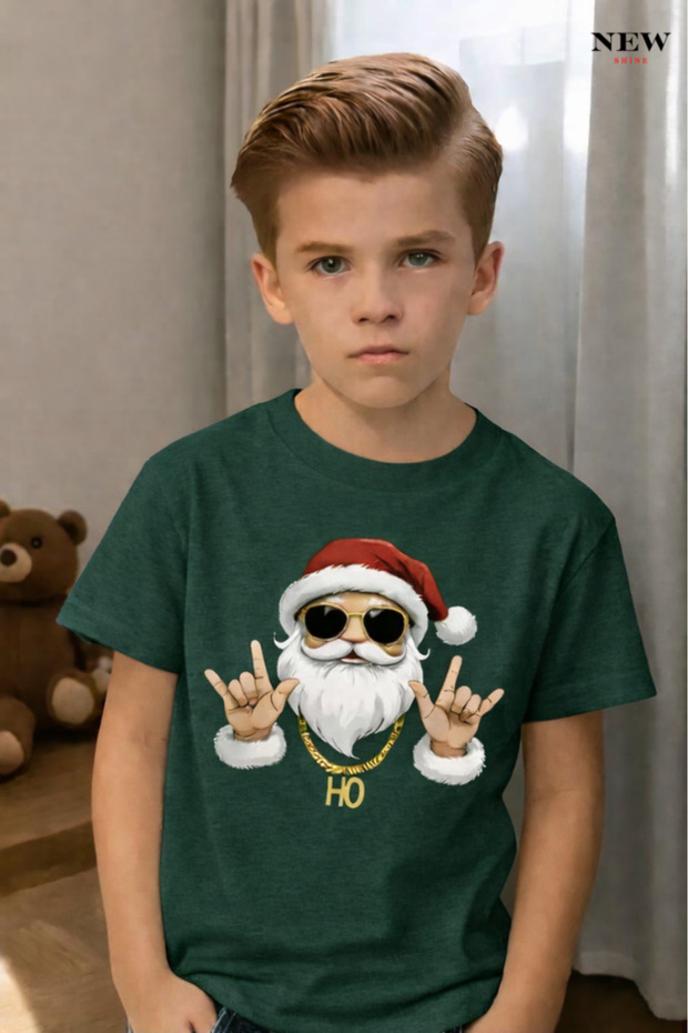 Unisex Children's T-Shirt with Santa Claus Print