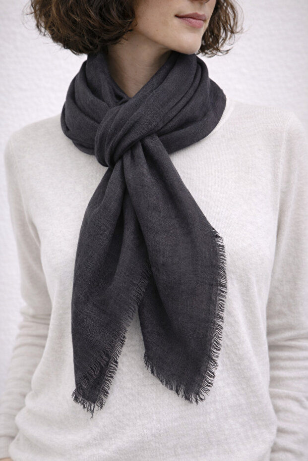 Linen Look Soft Silk Square Scarf – Matte Texture, Lightweight and Stylish