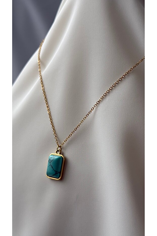 Mavi Taşlı Kolye - 3