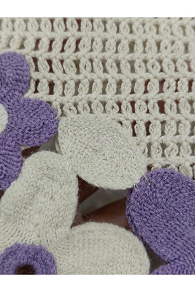 Papatya Motifli Örme Süveter - 6