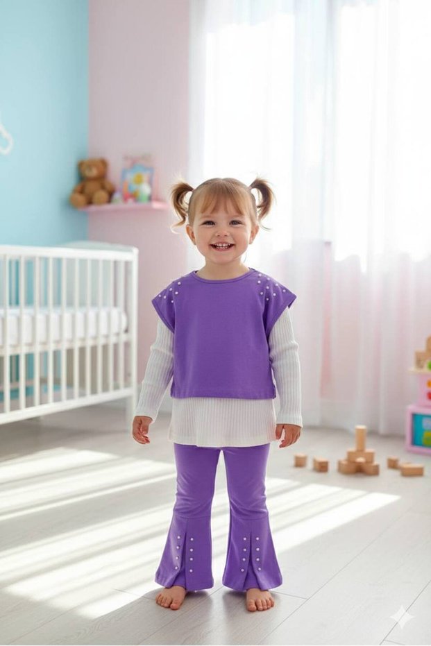 Girl's Pearl and Stone 3-Piece Set Stylish Special Occasion Combination