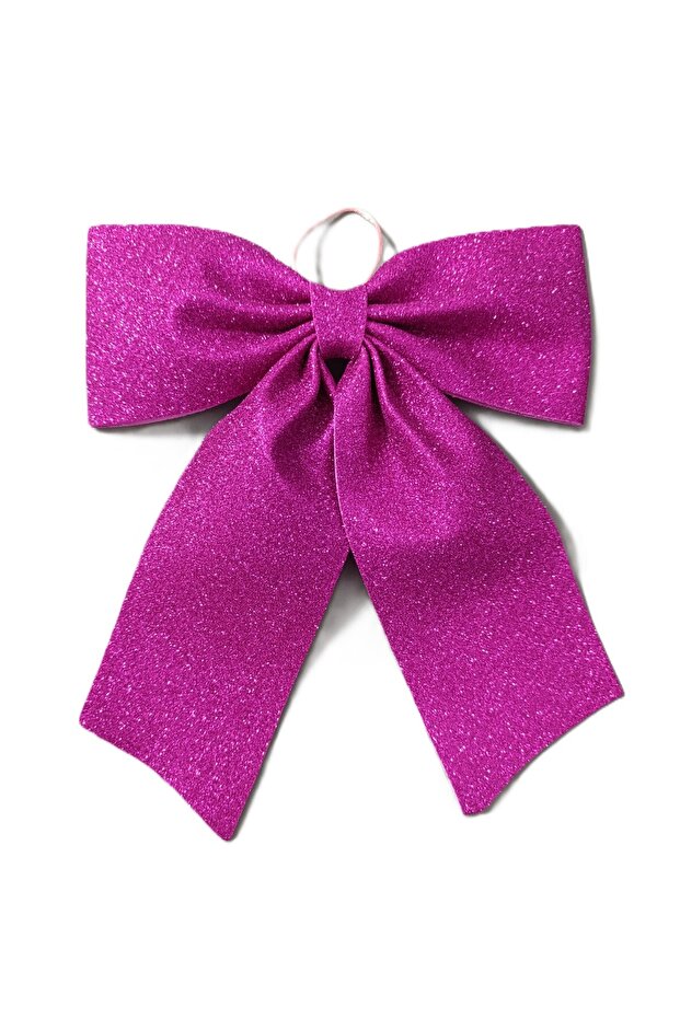 Mega Size Decoration Evadan Glitter Bow Ornament 35X40 Fuchsia