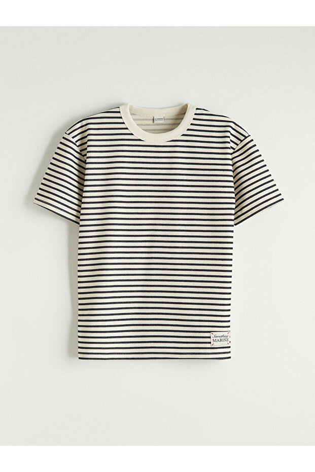 Lcw Kids Crew Neck Striped Boy T-Shirt