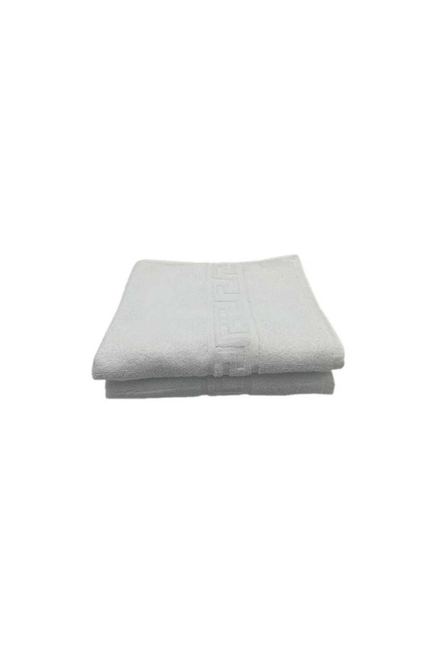 Hand Towel 50 x 80 Cm 600 Gsm White G Dobby 100% Cotton Set of 02 Pcs