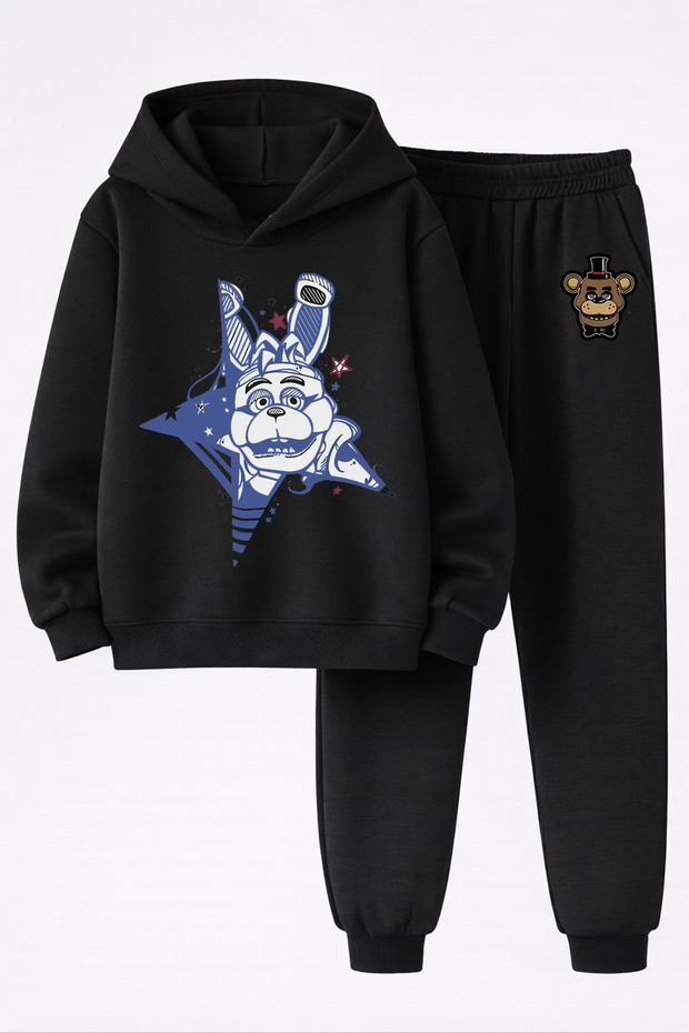 Fnaf Five Nights at Freddy's Printed 3-Yarn Quality Sweatshirt and Sweatpants Children's Top-Bottom Set