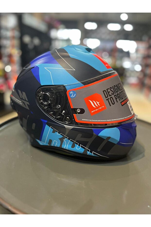 TARGO PRO BİGER B7 MAT MAVİ KASK - 1