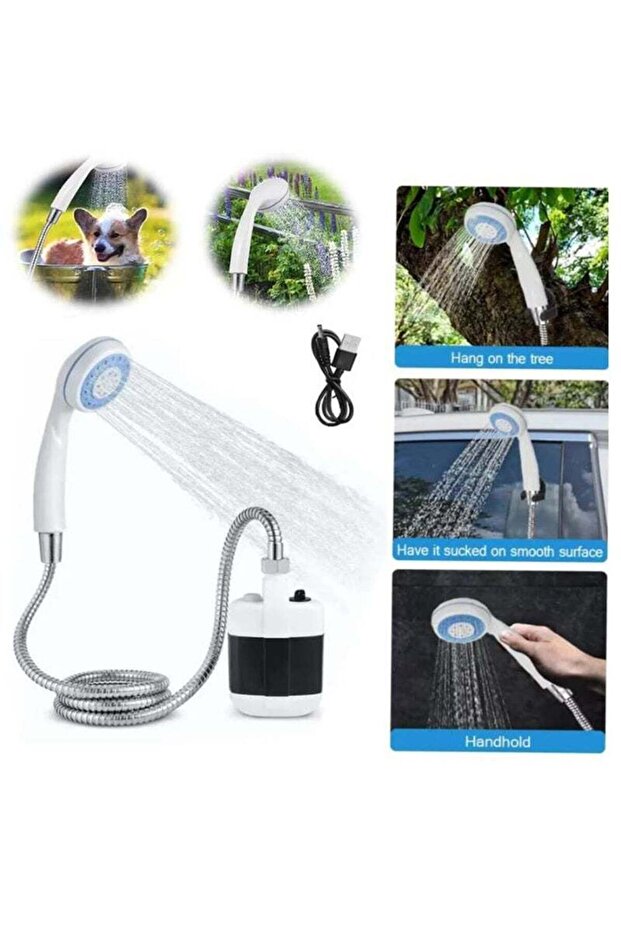 Portable Rechargeable Shower Pump, USB Camping Shower for Outdoor & Car Washing