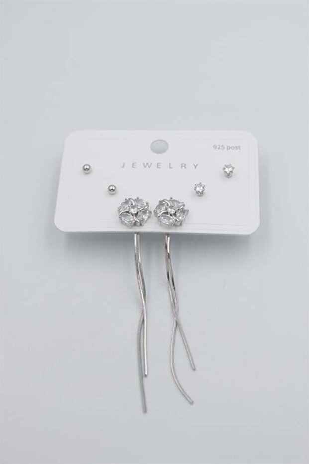 Multiple Set Earrings - Silver - 1