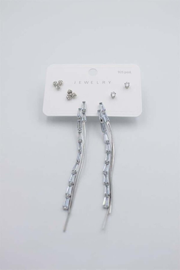 Multiple Set Earrings - Silver - 1