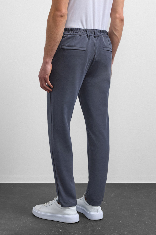 Gri Regular Fit Örme Pantolon - 4