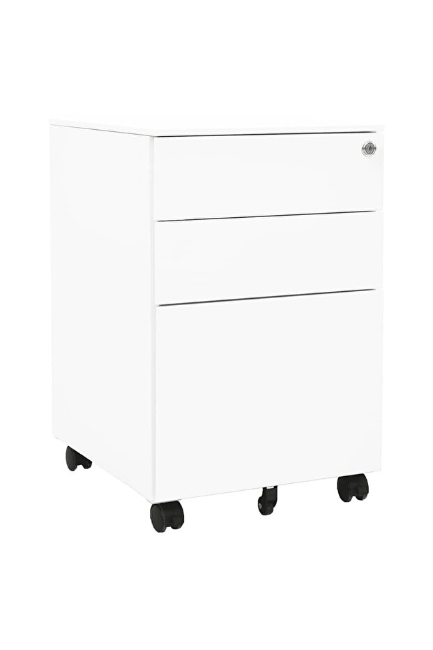 Mobile File Cabinet White 39x45x60 cm Steel