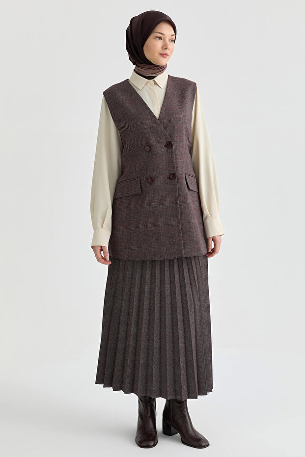 Plisoley Etek - Bordo - 3