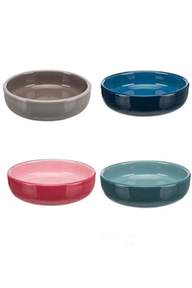 Plain Ceramic Cat Bowl for Short Nosed Breeds - LILAC/15CM